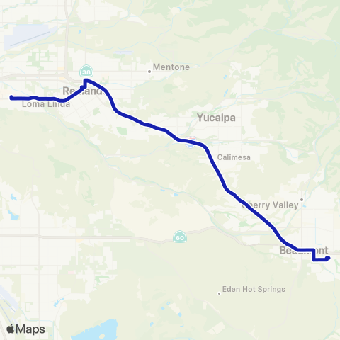 Beaumont Transit Commuter Link 125 map