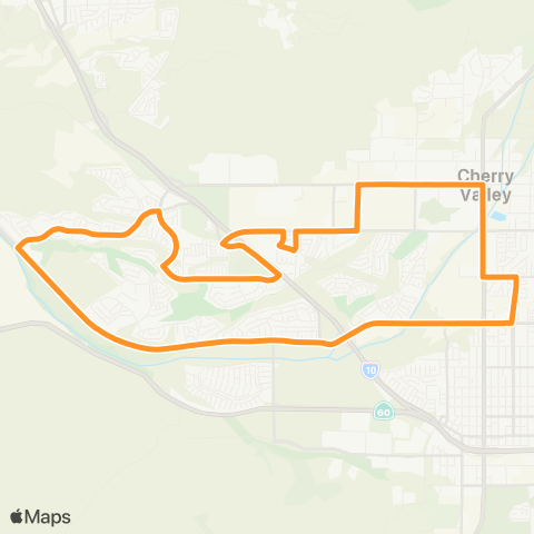 Beaumont Transit Route 7-1 map