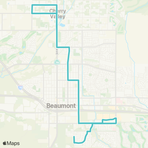 Beaumont Transit Route 9 map