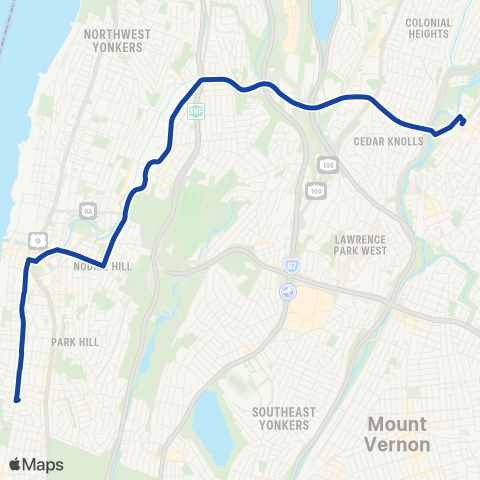 Bee-Line Mt St Vincent-Yonkers-Tuckahoe map