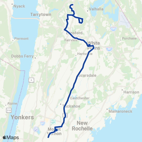 Bee-Line Mt Vernon-White Plains-Wc Mc map