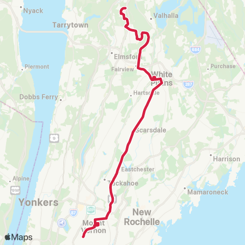 Bee-Line Mt Vernon-White Plains-Wc Mc map