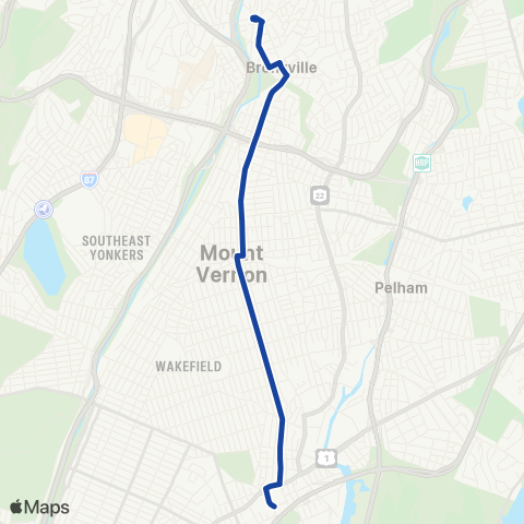 Bee-Line Mt Vernon-The Bronx-Bronxville map