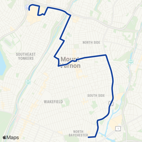 Bee-Line Bronx-Mt Vernon-Yonkers map