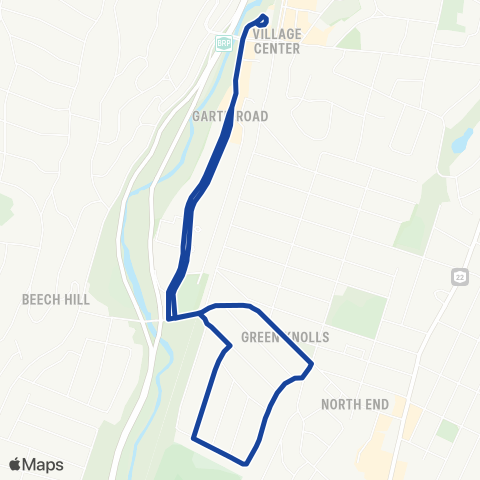 Bee-Line Green Knolls Commuter map