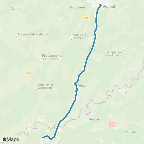 Mobigo 25 - Doubs Vesoul  Besancon TGV map