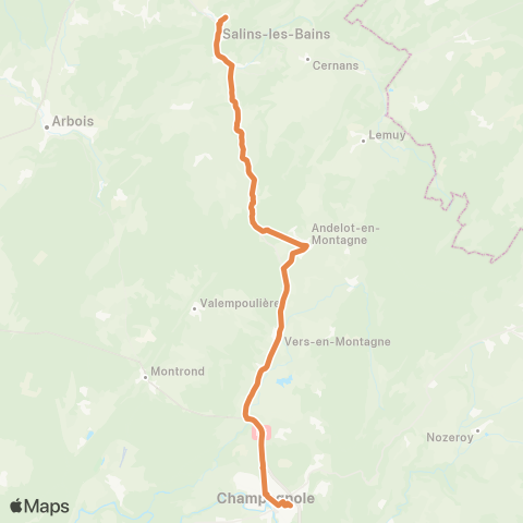 Mobigo 39 - Jura Salins-Champagnole-Salins-les-Bains map