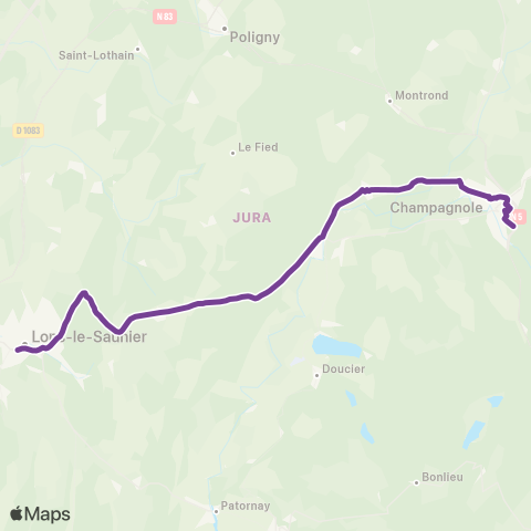 Mobigo 39 - Jura Champagnole - Lons le Saunier map