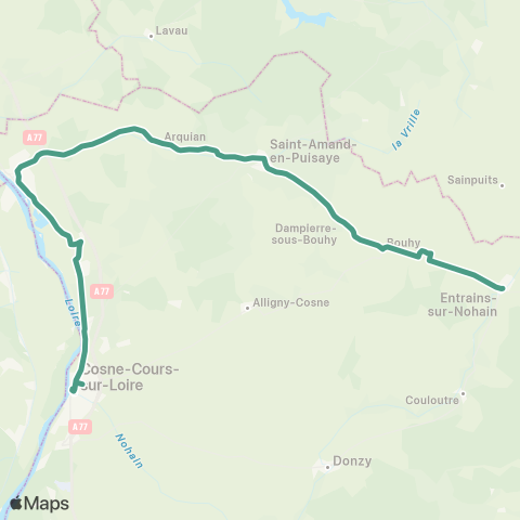 Mobigo 58 - Nièvre Entrains sur Nohain - Cosne sur Loire map