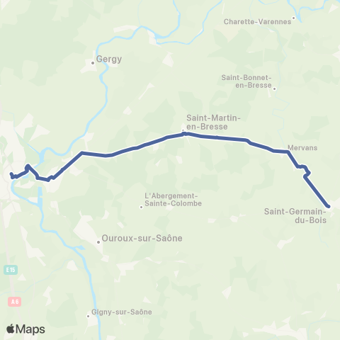 Mobigo 71 - Saône et Loire Saint Germain du Bois - Châlon sur Saone map