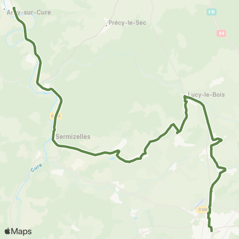 Mobigo 89 - Yonne Arcy sur Cure Aval map