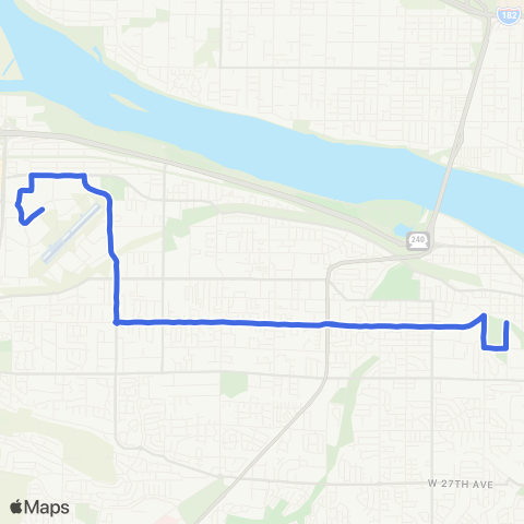 Ben Franklin Transit Route 42 map