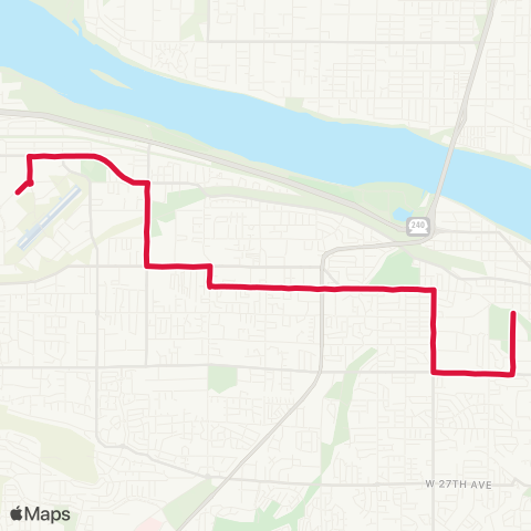 Ben Franklin Transit Route 40 map