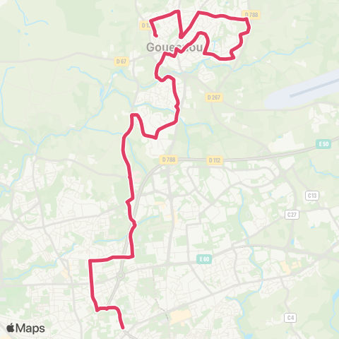 Bibus Scolaires Gouesnou Lantel - Kerichen map