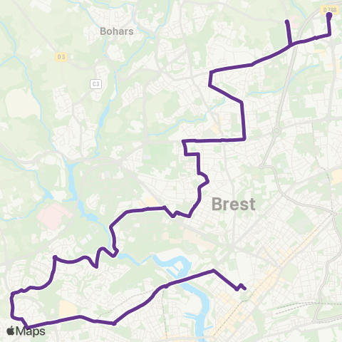 Bibus Porte de Gouesnou - Liberté map