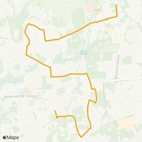 Bibus Scolaires Porte de Gouesnou - Mirabeau map