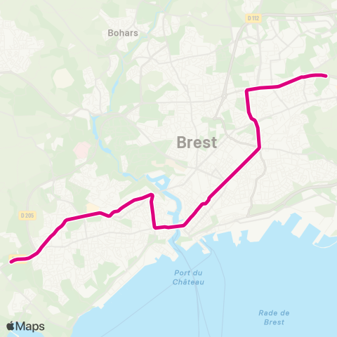 Bibus Pte de Plouzané - Portes de Gouesnou / Guipavas map