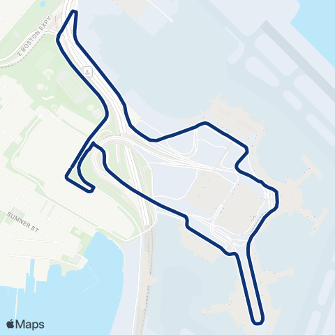 Massport Shuttle All Terminals - T - Rental Cars map