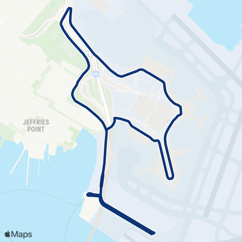 Massport Shuttle All Terminals - T - LOC - Ferry Dock map