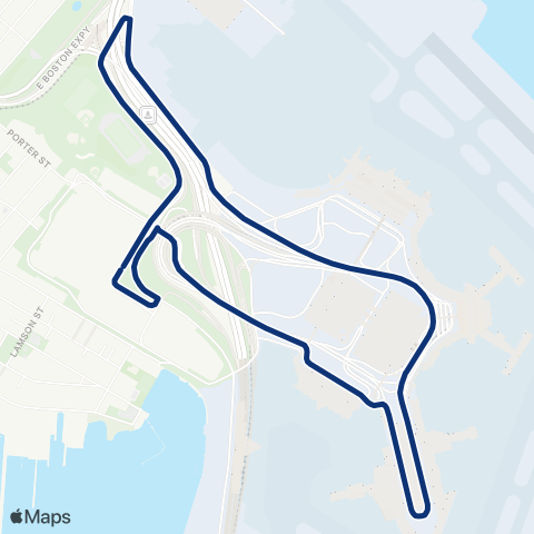 Logan Airport Shuttle & Massport 221 map