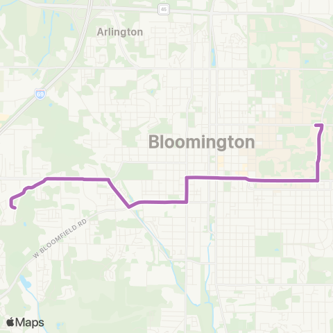 Bloomington Transit Muller Park / IU Campus map