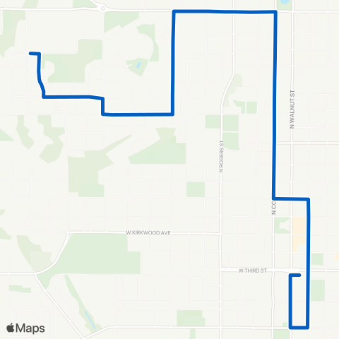 Bloomington Transit 2 South Rogers map