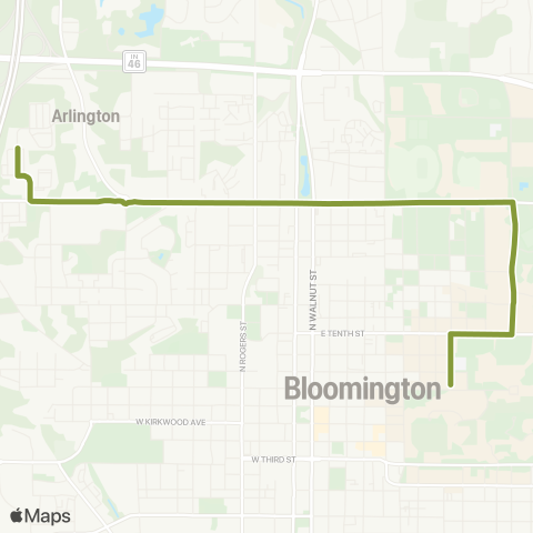 Bloomington Transit W 17th / IU Campus Express map