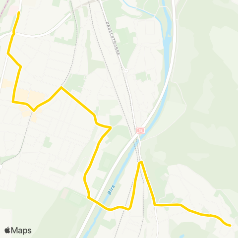 BLT - Baselland Transport Münchenstein, Klinik Birshof - Münchenstein, Schlossmatt map