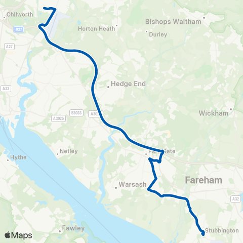 Bluestar School Routes Village Centre - Barton Peveril College map