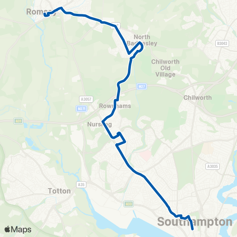 Bluestar Bus Sta (Stop A) - WestQuay (Stop BP) map