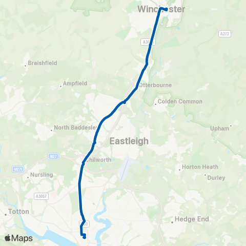 Bluestar Bus Sta (Stand A) - Houndwell Pk / events temp map