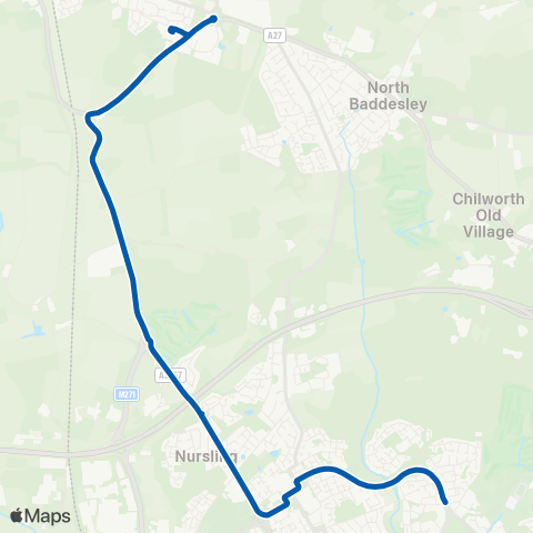 Bluestar School Routes The Mountbatten School - Shopping Parade map