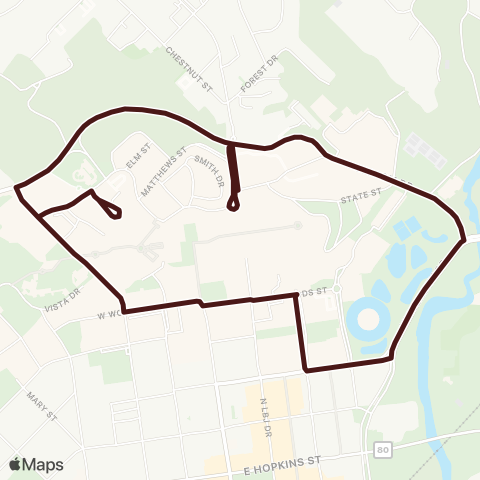 Bobcat Shuttle Campus Loop map