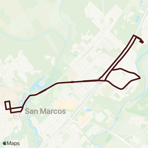 Bobcat Shuttle Aquarena / Blanco map