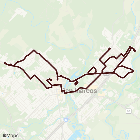 Bobcat Shuttle San Marcos Circulator map