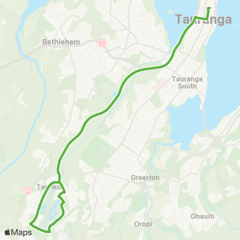 BayBus (Bay of Plenty) Tauranga Xing - The Lakes - Tauranga City map