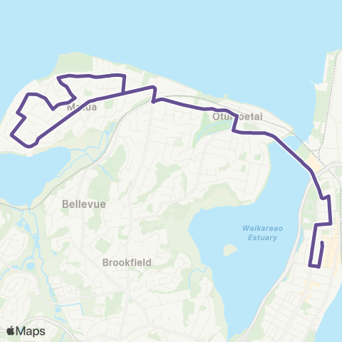 BayBus (Bay of Plenty) Matua - Ngatai Road - Tauranga City map