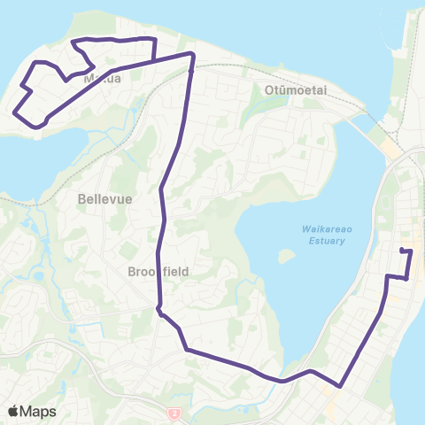 BayBus (Bay of Plenty) Matua - Brookfield - Tauranga City map