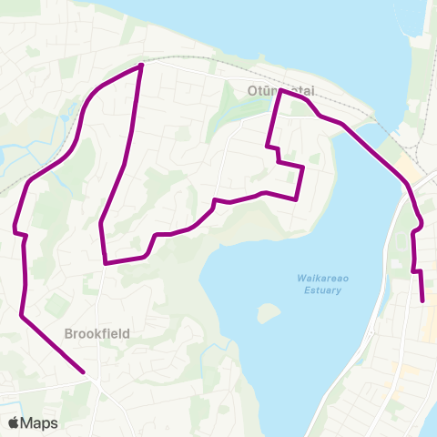 BayBus (Bay of Plenty) Otumoetai - Brookfield - Tauranga City map