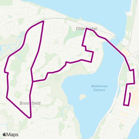 BayBus (Bay of Plenty) Otumoetai - Brookfield - Tauranga City map