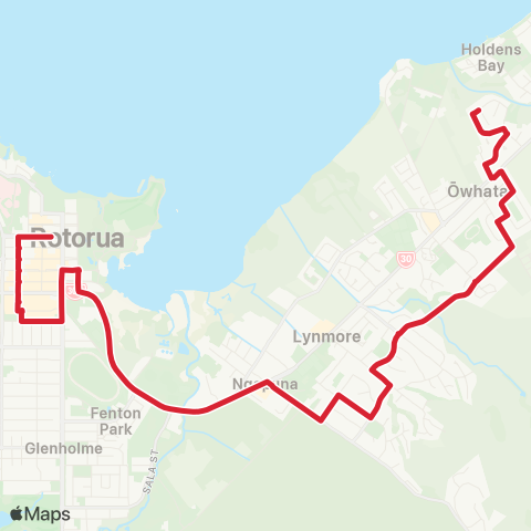 BayBus (Bay of Plenty) Owhata - Lynmore - Rotorua CBD map