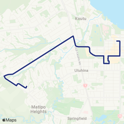 BayBus (Bay of Plenty) Sunnybrook - Fordlands - Rotorua CBD map