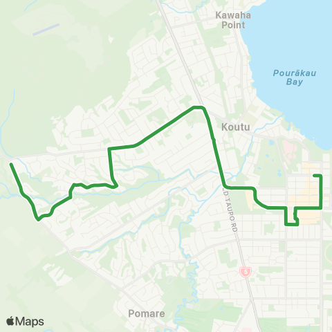 BayBus (Bay of Plenty) Mitchell Downs - Clayton Rd - Rotorua CBD map