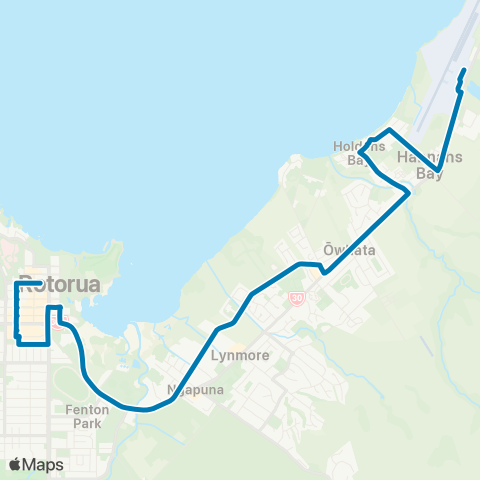 BayBus (Bay of Plenty) Airport - Holdens Bay - Ngapuna - Rotorua CBD map