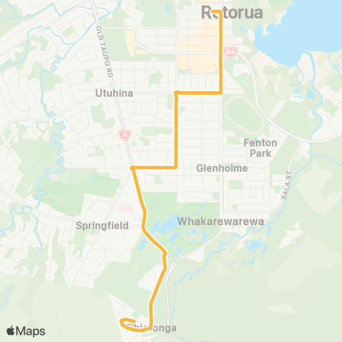 BayBus (Bay of Plenty) Tihi-O-Tonga - Toi Ohomai - Glenholme - Rotorua CBD map