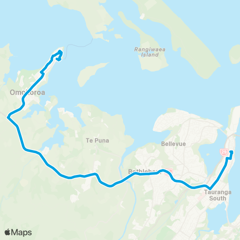 BayBus (Bay of Plenty) Omokoroa - Tauranga map