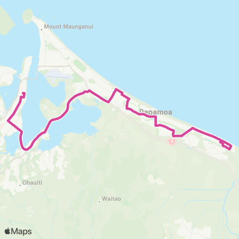 BayBus (Bay of Plenty) Papamoa - Maungatapu - Tauranga City map