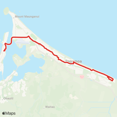 BayBus (Bay of Plenty) Papamoa - Bayfair - Tauranga City map