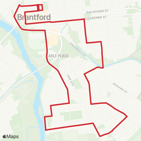 Brantford Transit Eagle Place map