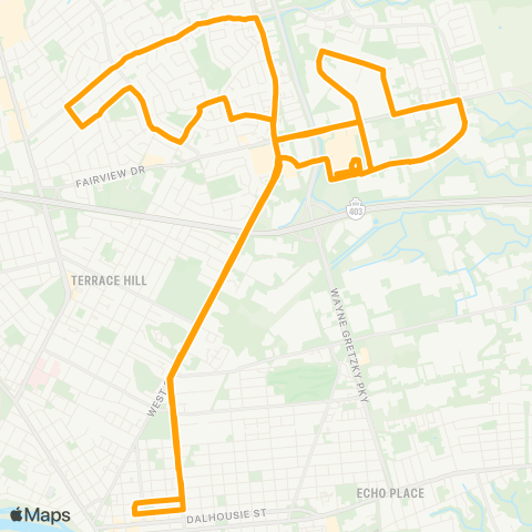 Brantford Transit West Street Brier Park map